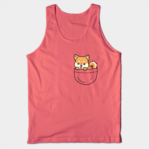 Pocket Shiba Inu Puppy Tank Top by heysoleilart